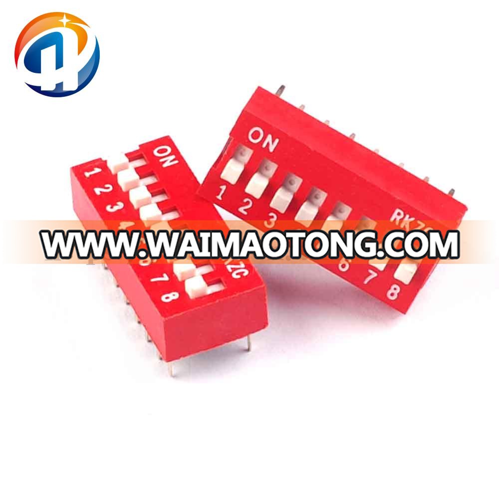 Slide Type Switch Module 2.54mm 8-Bit 8 Position Way DIP Red Pitch